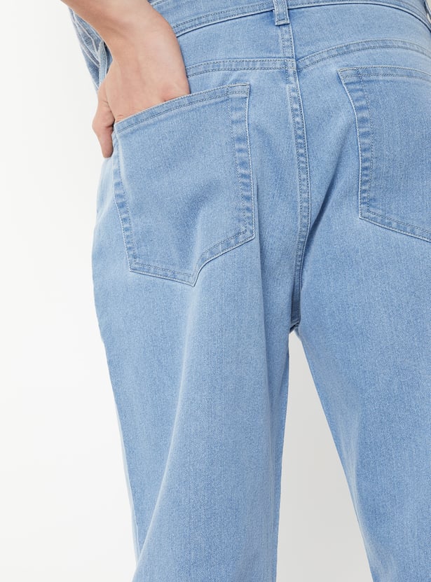 Men Washed Straight Fit Jeans