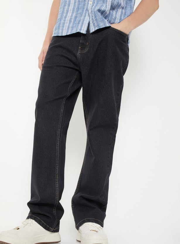 Men Washed Straight Fit Jeans
