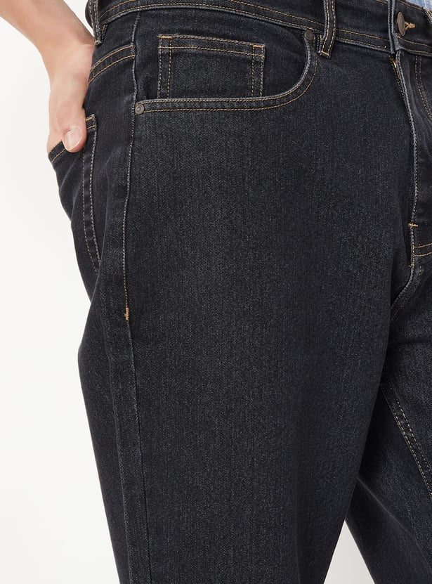 Men Washed Straight Fit Jeans