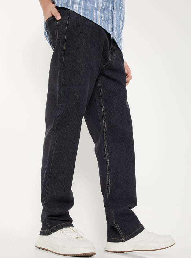 Men Washed Straight Fit Jeans