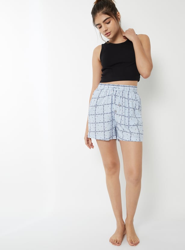 Women Checked Lounge Shorts