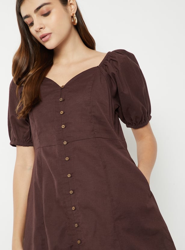 Women Solid A-line Dress