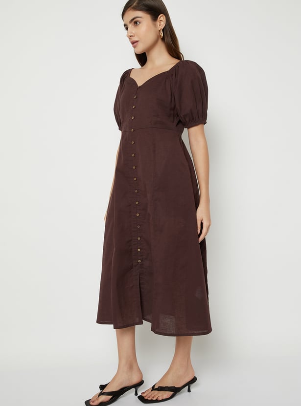 Women Solid A-line Dress