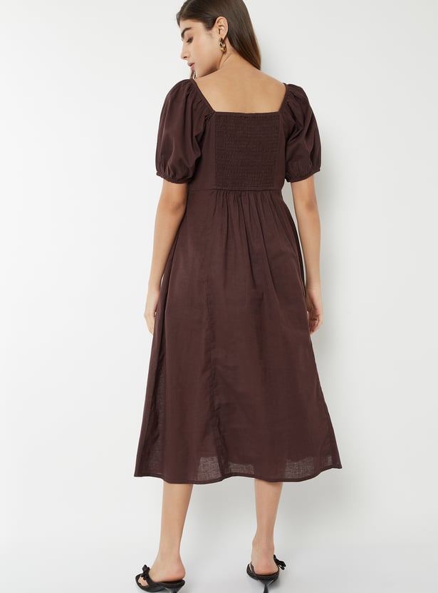 Women Solid A-line Dress