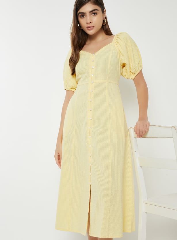 Women Striped A-line Dress