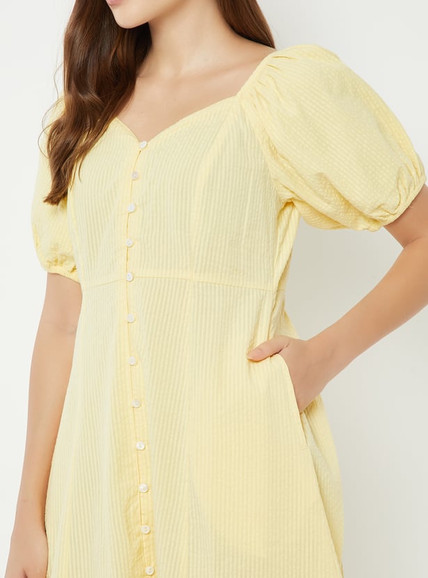 Women Striped A-line Dress