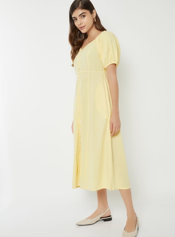 Women Striped A-line Dress