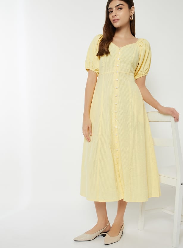Women Striped A-line Dress