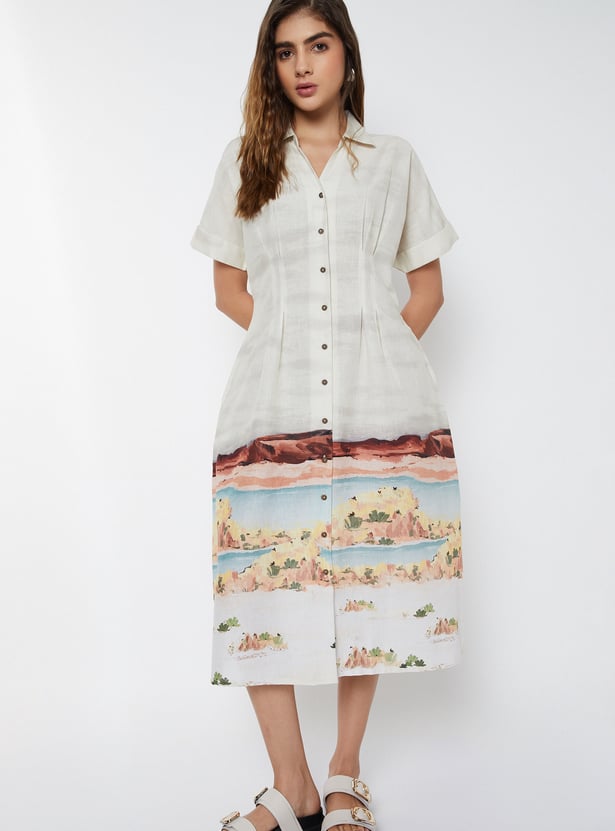 Women Printed Shirt Dress