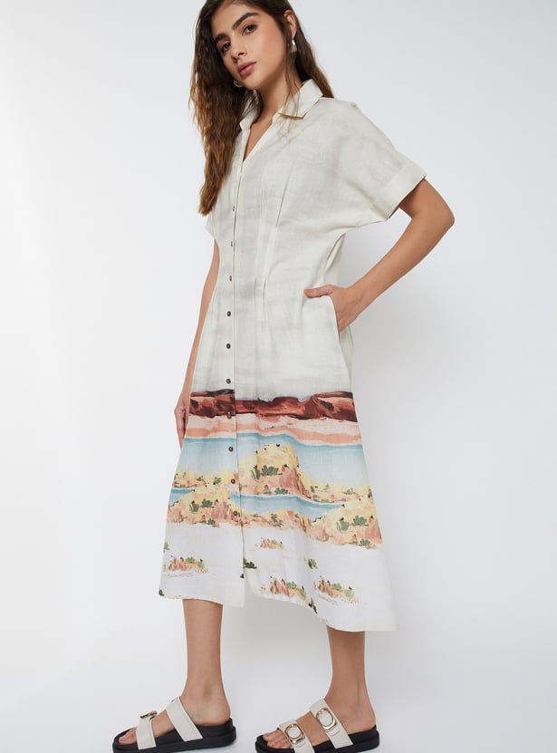 Women Printed Shirt Dress