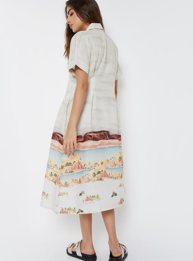 Women Printed Shirt Dress
