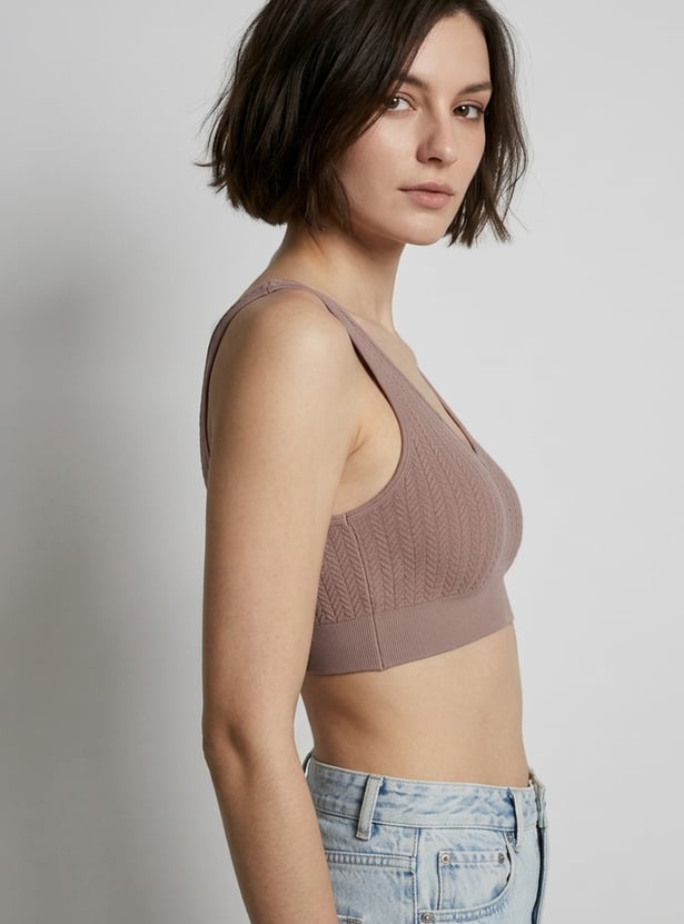 Women Knit Non Wired Non Padded Sports Bra