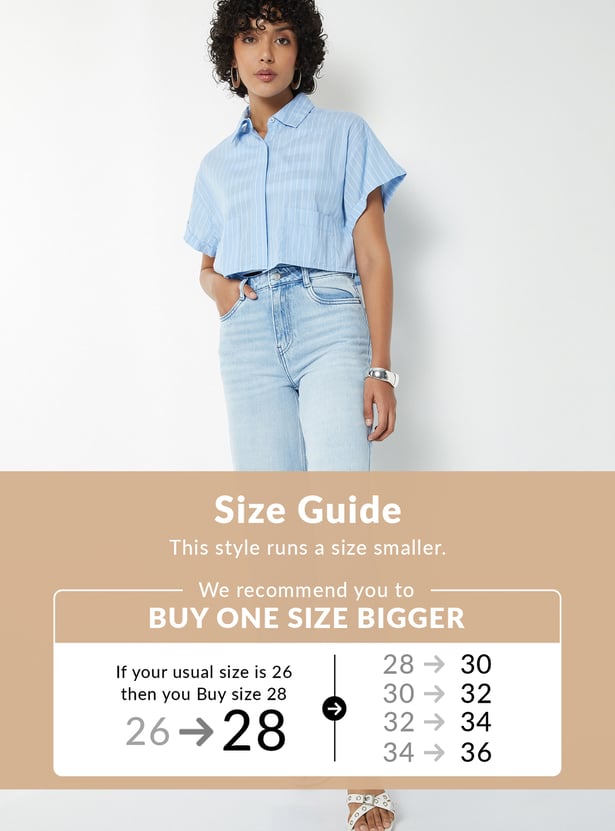 Women Light Wash Mid Rise Wide Leg Jeans