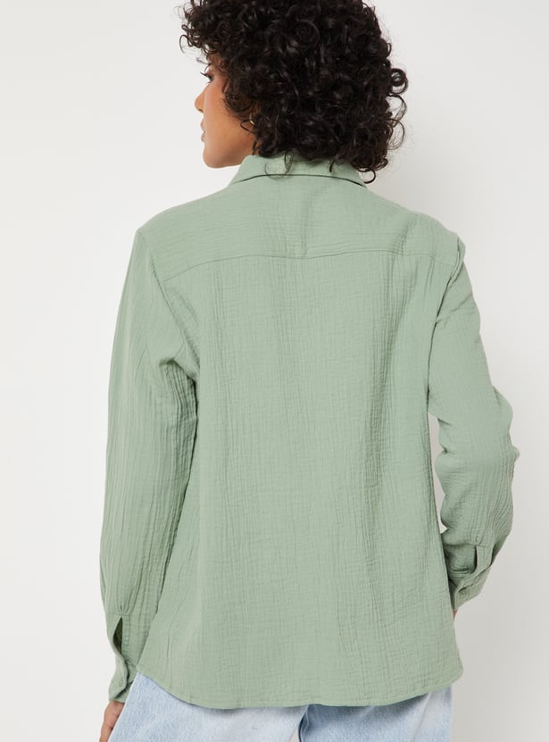 Women Textured Regular Fit Shirt