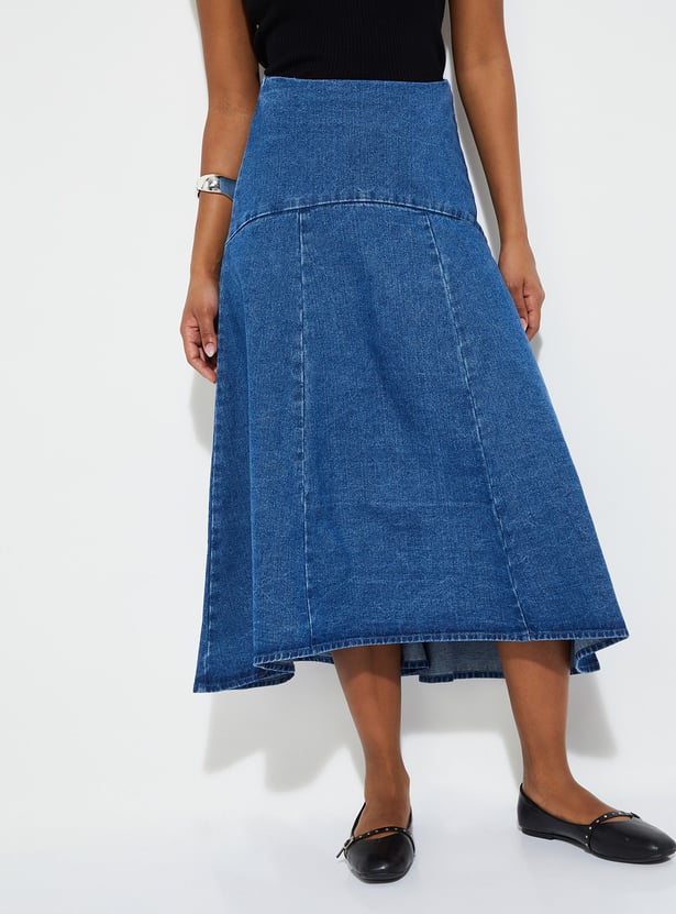 Women Solid Skater Skirt