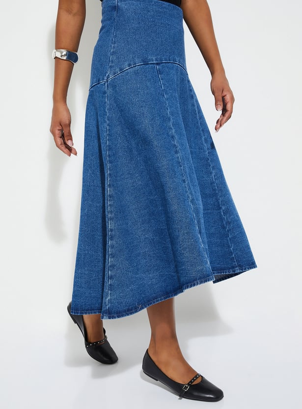Women Solid Skater Skirt