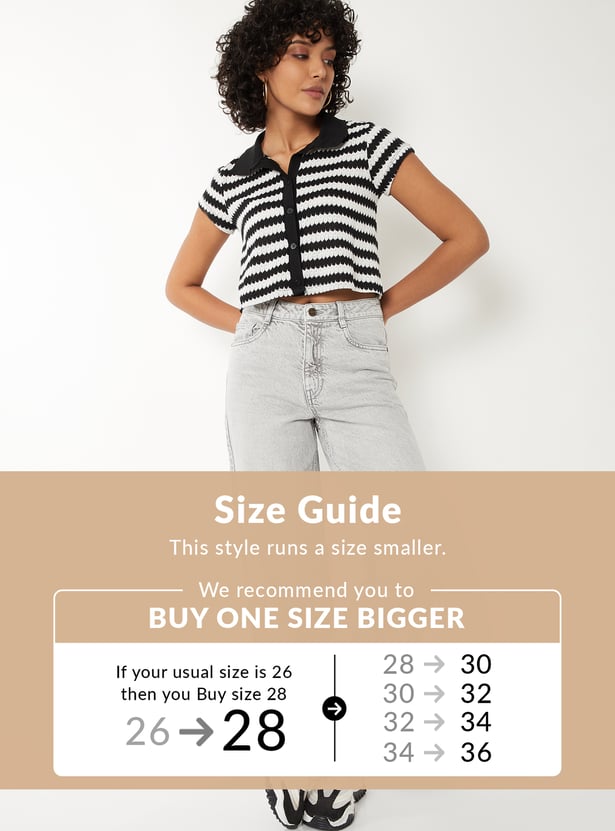Women Stonewash Wide Leg Jeans