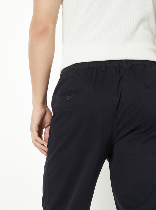 Men Solid Regular Fit Trousers