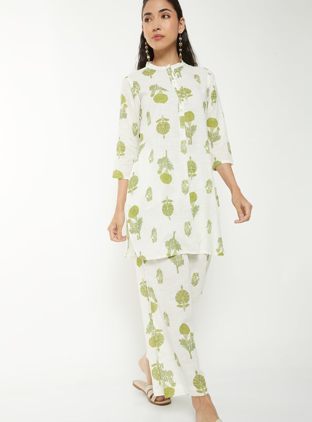 Women Floral Print Straight Kurta Set