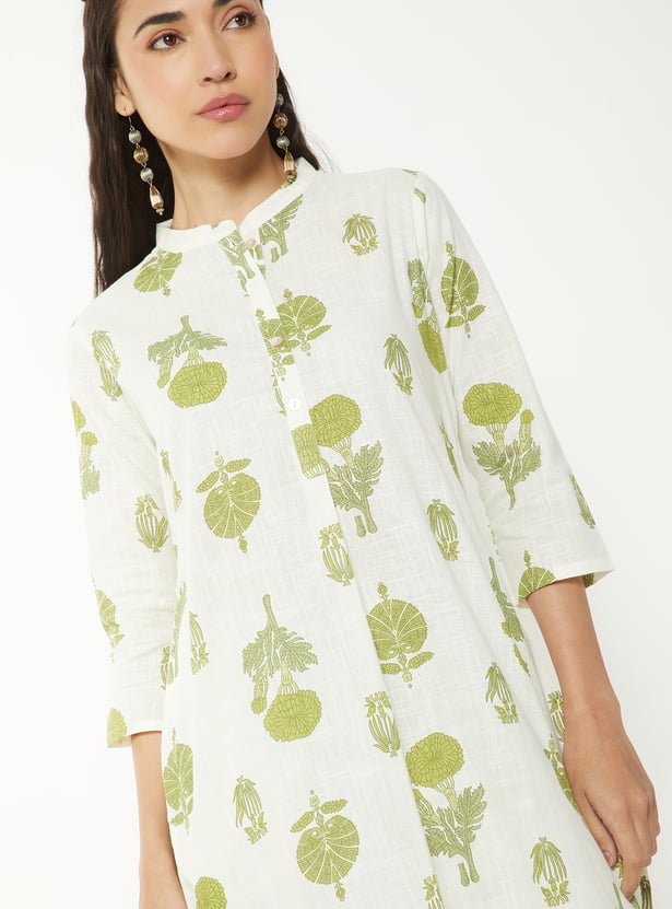 Women Floral Print Straight Kurta Set