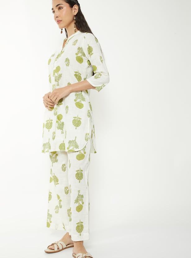 Women Floral Print Straight Kurta Set