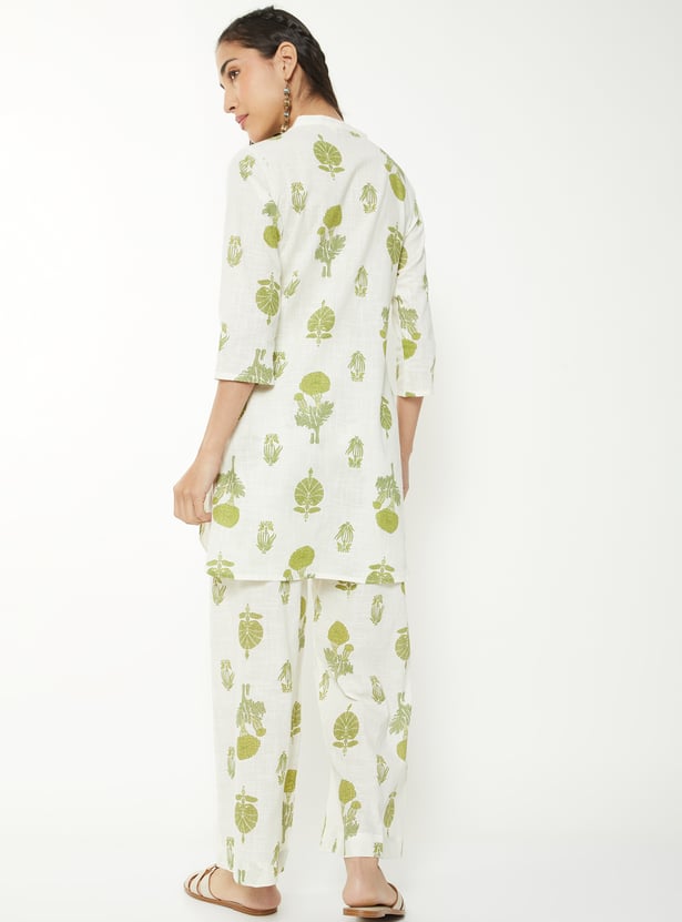 Women Floral Print Straight Kurta Set