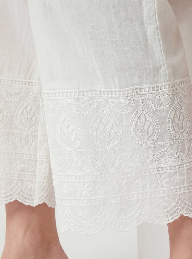 Women Embroidered Palazzos