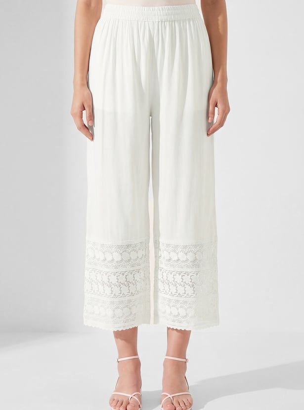 Women Embroidered Palazzos