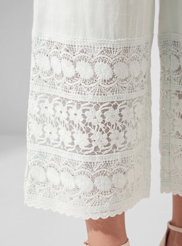 Women Embroidered Palazzos
