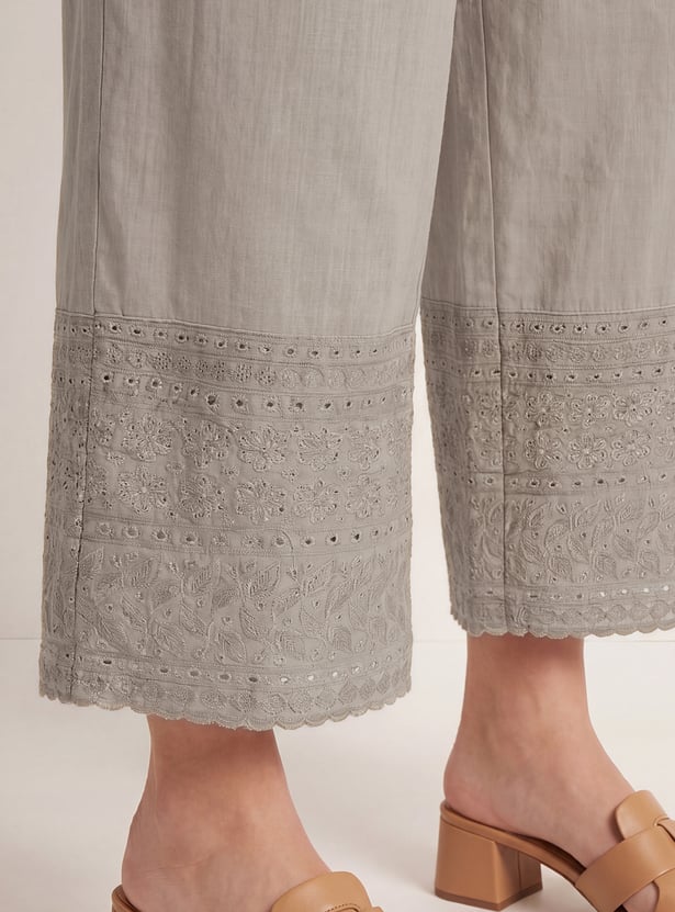 Women Embroidered Palazzos