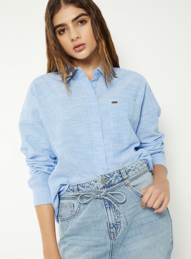 Women Striped Oversized Shirt