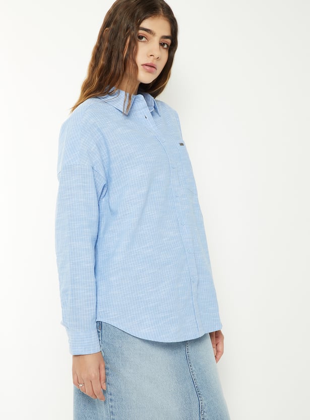 Women Striped Oversized Shirt