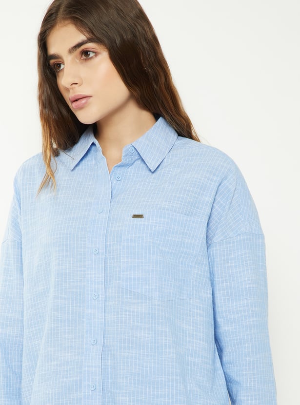 Women Striped Oversized Shirt