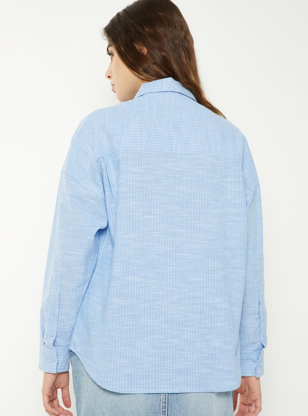 Women Striped Oversized Shirt