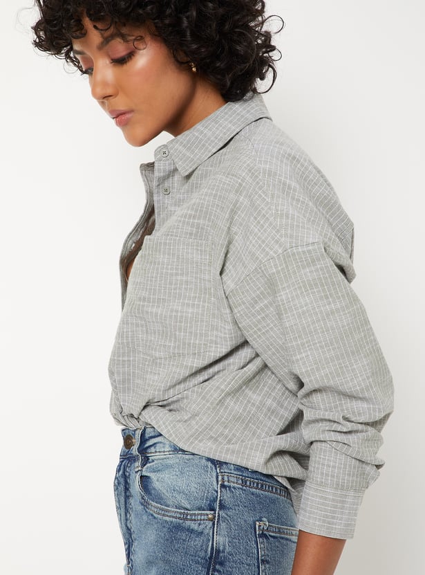 Women Striped Oversized Shirt