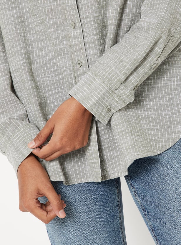 Women Striped Oversized Shirt