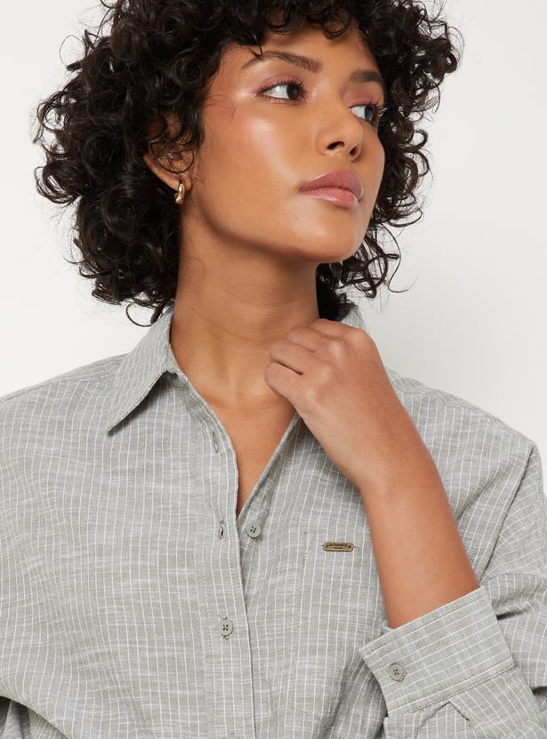 Women Striped Oversized Shirt