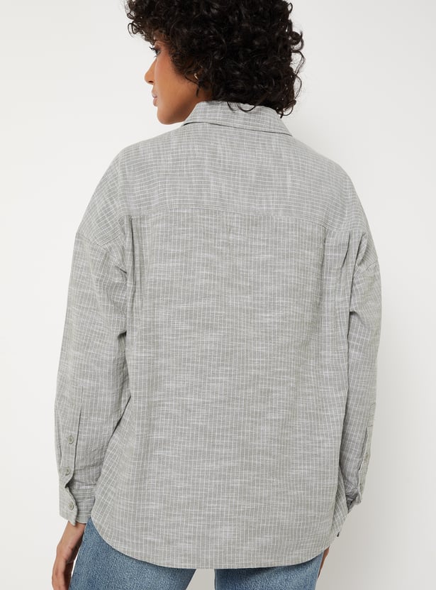 Women Striped Oversized Shirt