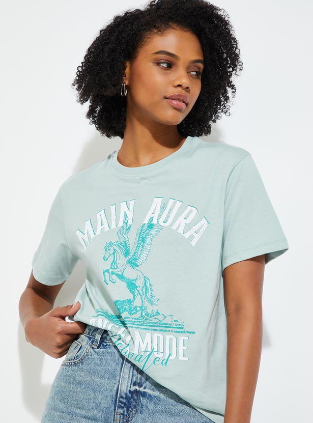 URB_N Women Printed Relaxed Fit T-shirt