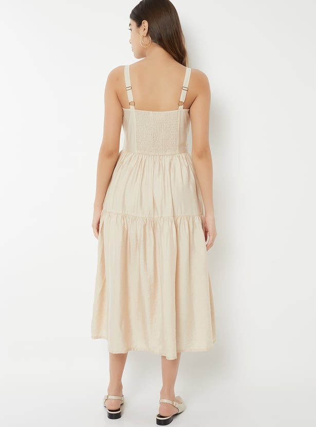 Women Embroidered Tiered Dress