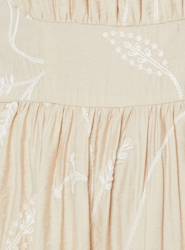 Women Embroidered Tiered Dress