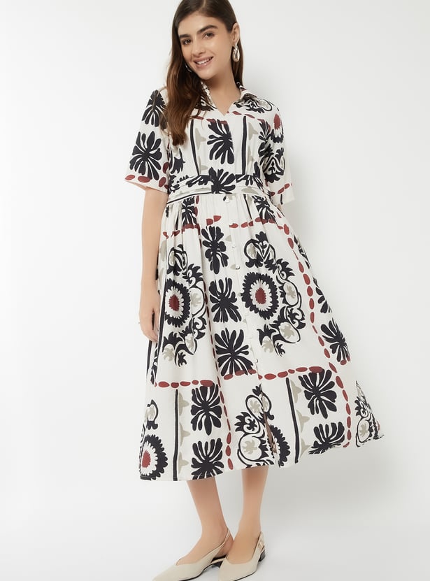 Women Printed Shirt Dress
