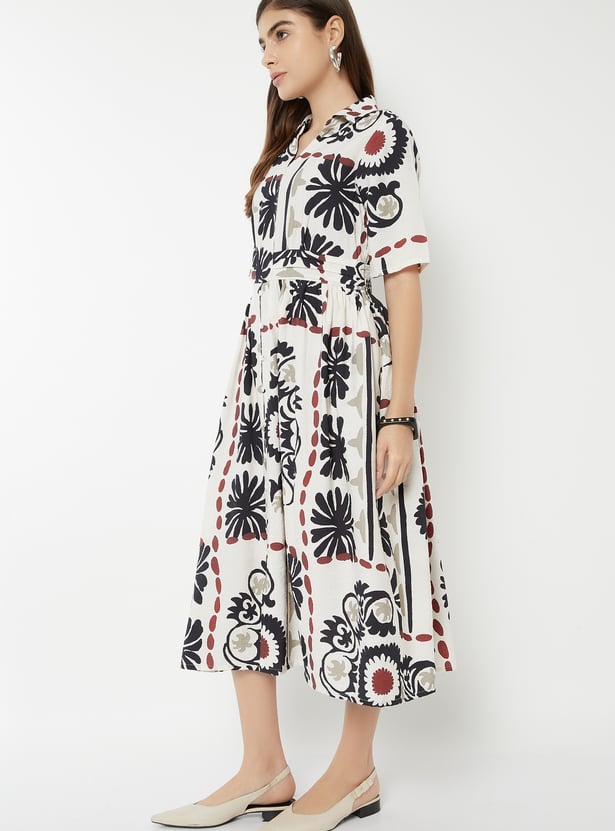 Women Printed Shirt Dress