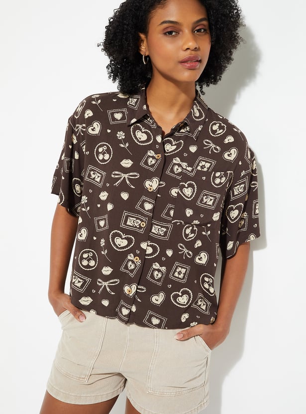 URB_N Women Printed Regular Fit Shirt