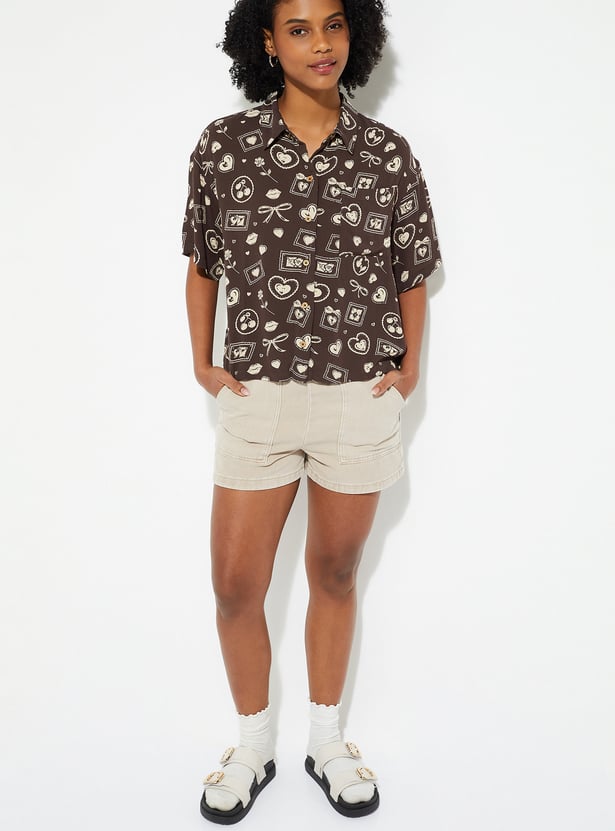 URB_N Women Printed Regular Fit Shirt