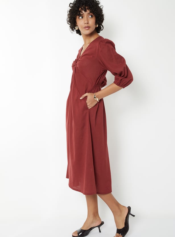 Women Solid A-line Dress