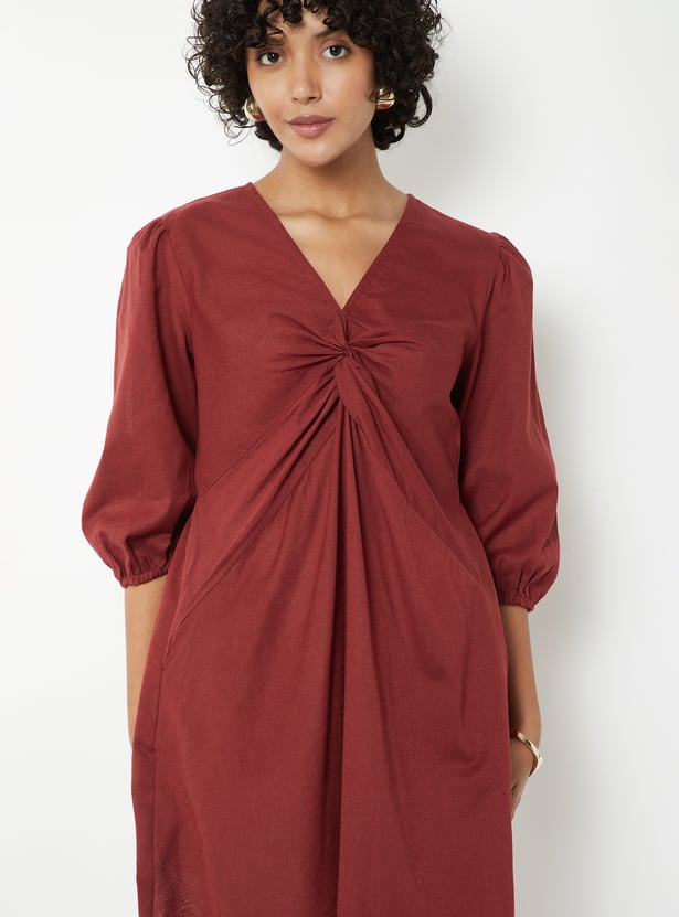 Women Solid A-line Dress