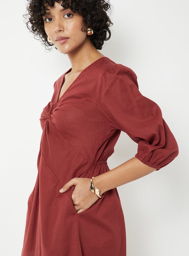 Women Solid A-line Dress
