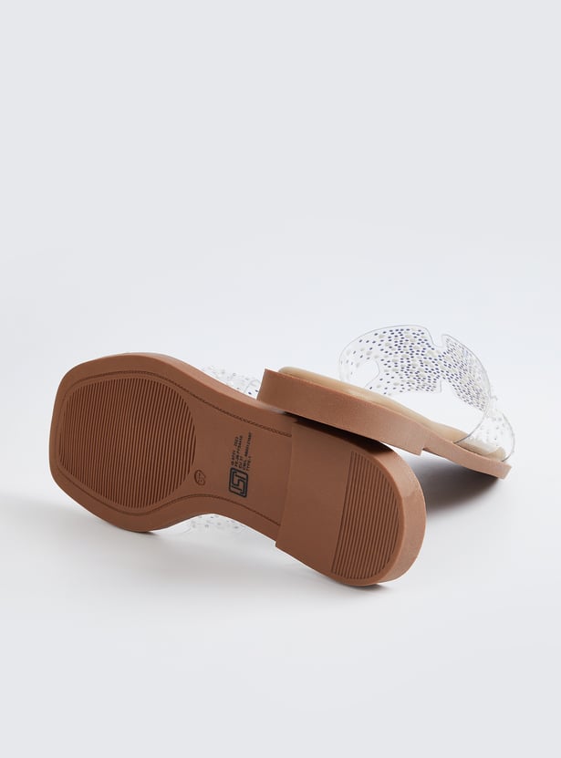 Women Embellished Open-Toe Flats