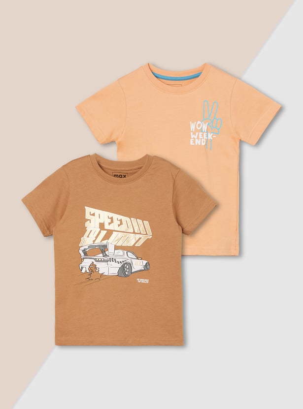 Boys Printed T-shirts - Pack of 2